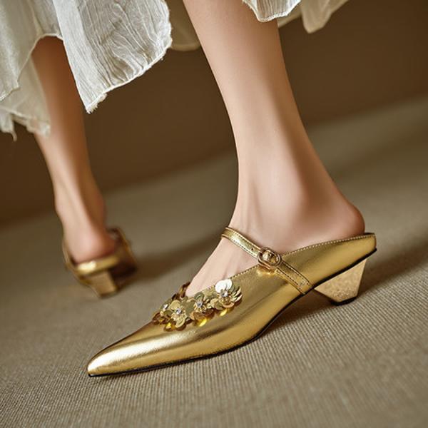 Exquisite Handcrafted Leather Women's Shoes - Luxury Elegance(EdlnxD209)