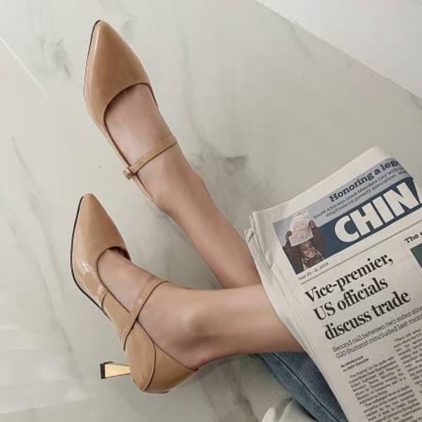 Exquisite Handcrafted Leather Heels for Elegant Women(EdslG300-1)