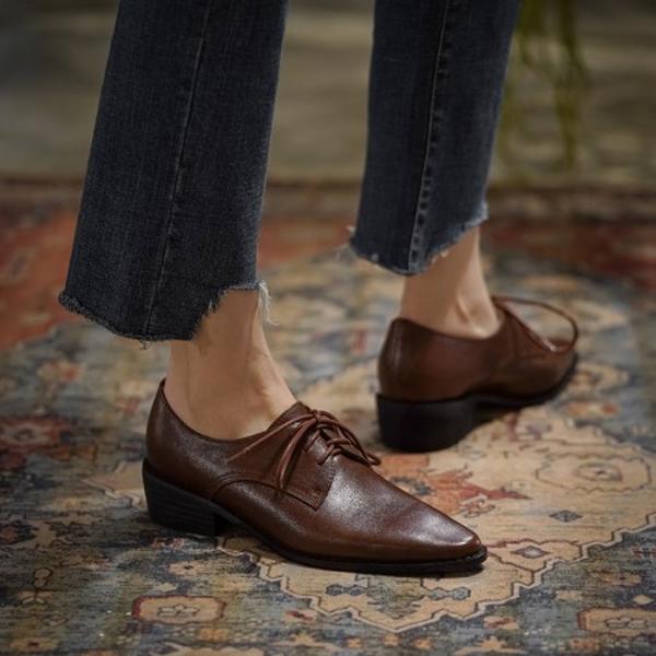 Handcrafted Luxury Leather Women's Shoes - Timeless Elegance(EdslG145)