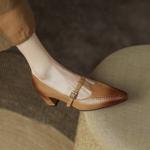 Handcrafted Genuine Leather Women's Shoes - Elegant Luxury(EdslG162-1)