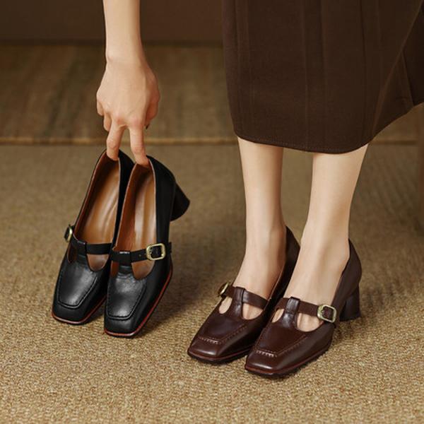 Handcrafted Genuine Leather Women's Shoes: Elegance in Every Stitch(EdslG384)