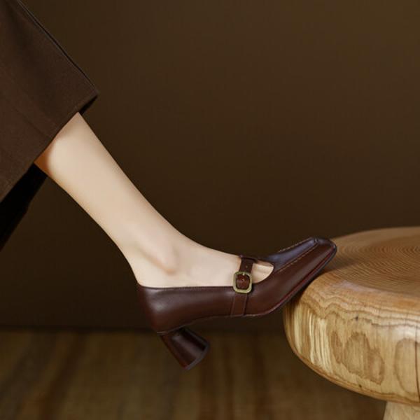 Handcrafted Genuine Leather Women's Shoes: Elegance in Every Stitch(EdslG384)