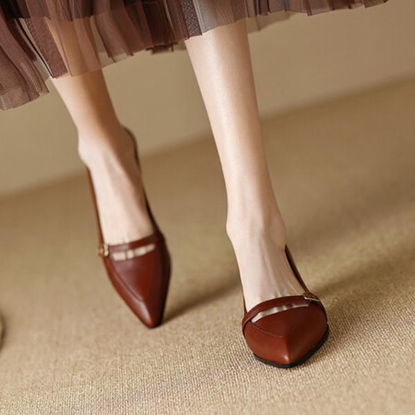 Exquisite Handcrafted Leather Women's Shoes for Elegant Sophistication(EdslG2372)