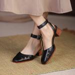 Handcrafted Leather Women's Shoes: Elegant Luxury Quality(EdslG299-1)