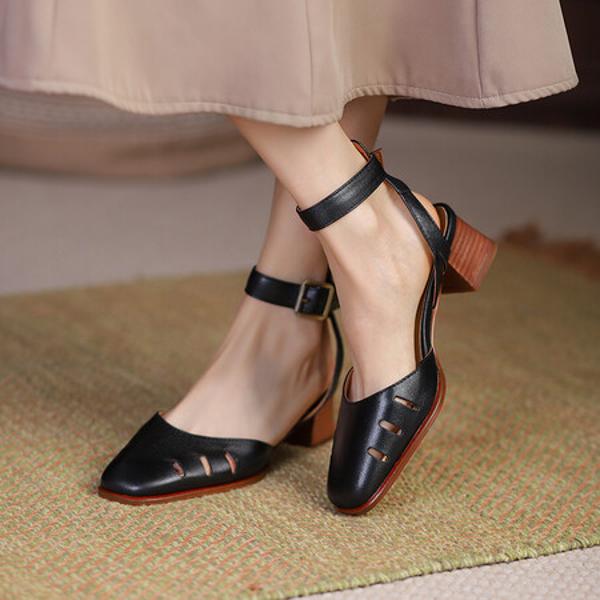 Handcrafted Leather Women's Shoes: Elegant Luxury Quality(EdslG299-1)