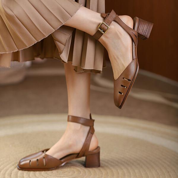 Handcrafted Leather Women's Shoes: Elegant Luxury Quality(EdslG299-1)