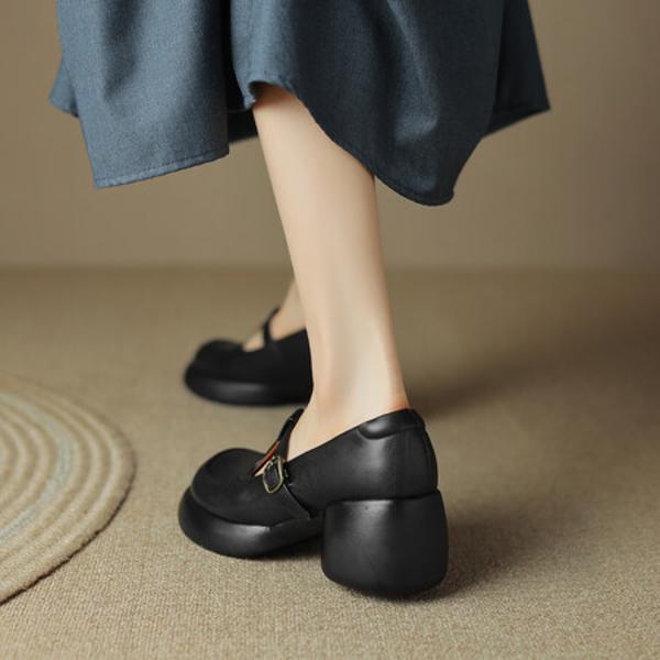 Elegant Handmade Leather Women's Shoes - Luxury Craftsmanship(Edsl2648)