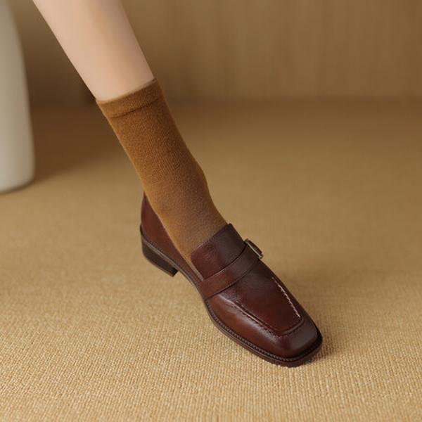 Handcrafted Genuine Leather Women's Shoes: Luxurious Elegance in Every Detail(Edsl2759)