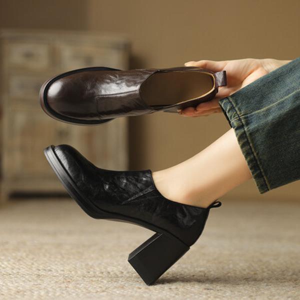 Exquisite Handmade Leather Women's Shoes: Luxury and Elegance(Edsl2789)