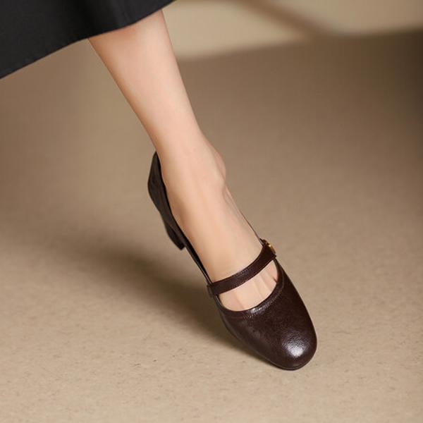 Elegant Handcrafted Leather Women's Shoes: High-End Quality and Artisanal Craftsmanship(Edsl2827)