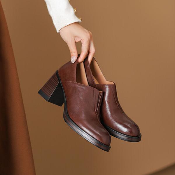 Handcrafted Luxurious Leather Shoes for Elegant Women(Edsl2965)