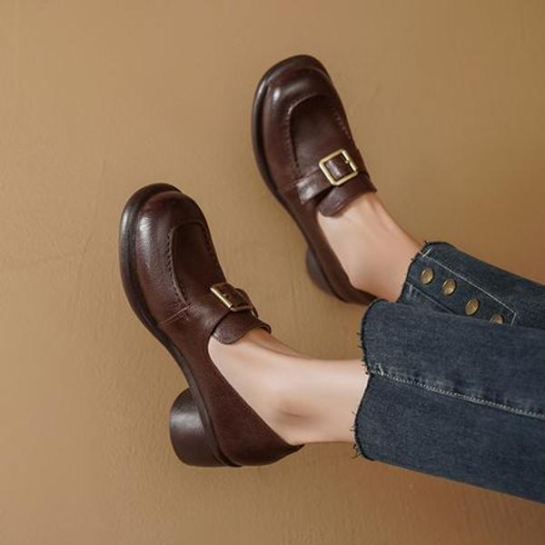 Elegant Handcrafted Leather Women's Shoes: Luxury Craftsmanship & Quality Design(Edsl3102)