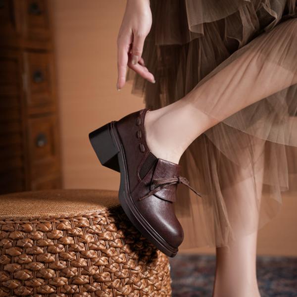 Handcrafted Luxury Leather Women's Shoes: Elegance in Every Stitch(Edsl3173)