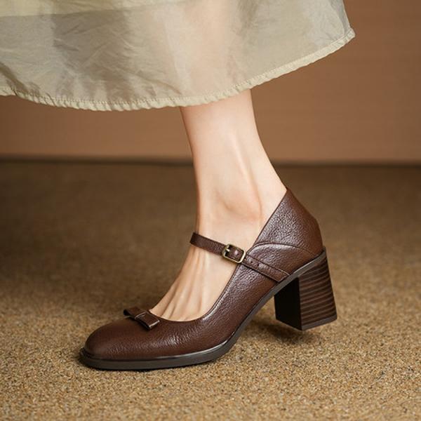 Elegant Artisan Leather Women's Shoes - Luxury Craftsmanship(Edsl3177)