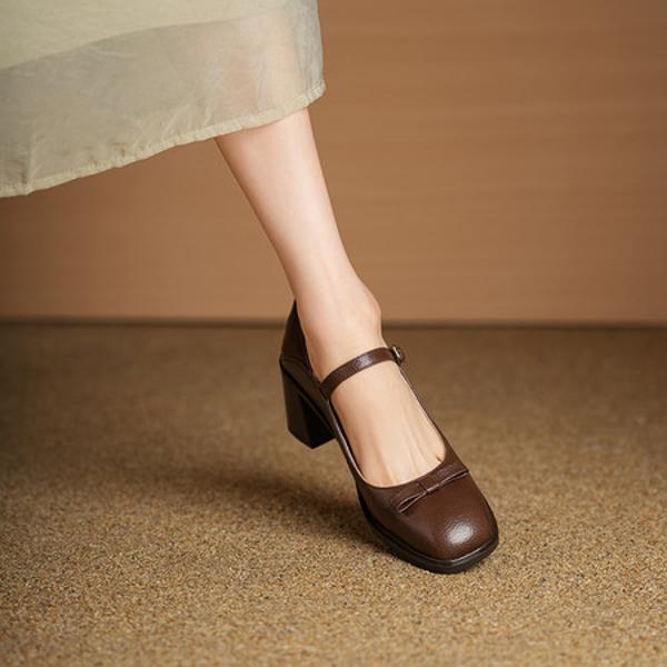 Elegant Artisan Leather Women's Shoes - Luxury Craftsmanship(Edsl3177)