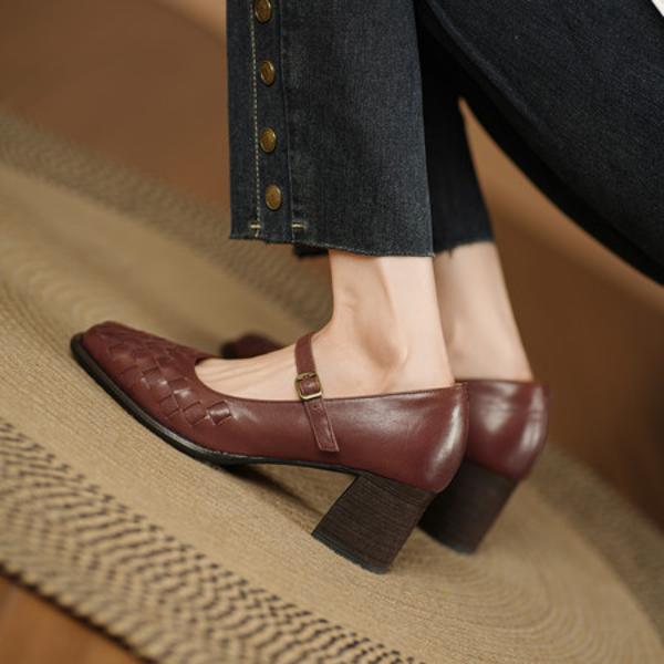 Elegant Handcrafted Genuine Leather Women's Shoes - High-End Craftsmanship(Edsl1月-89)
