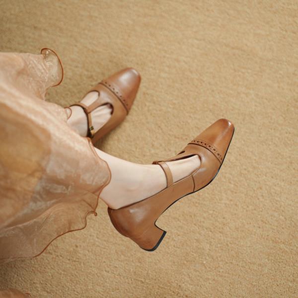 Exquisite Handmade Leather Women's Shoes: Luxury Craftsmanship and Elegance(Edsl3258)