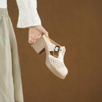 Handcrafted Luxury Leather Women's Shoes: Elegance in Every Stitch(Edsl3263)