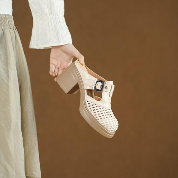 Handcrafted Luxury Leather Women's Shoes: Elegance in Every Stitch(Edsl3263)