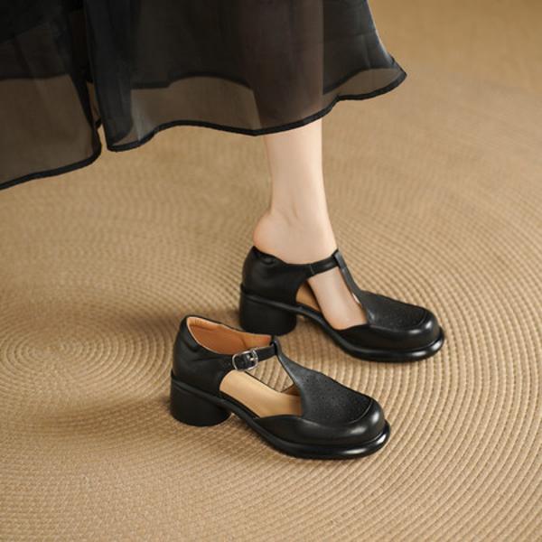 Handcrafted Luxury Leather Women's Shoes: Elegance in Every Detail(Edsl3271)