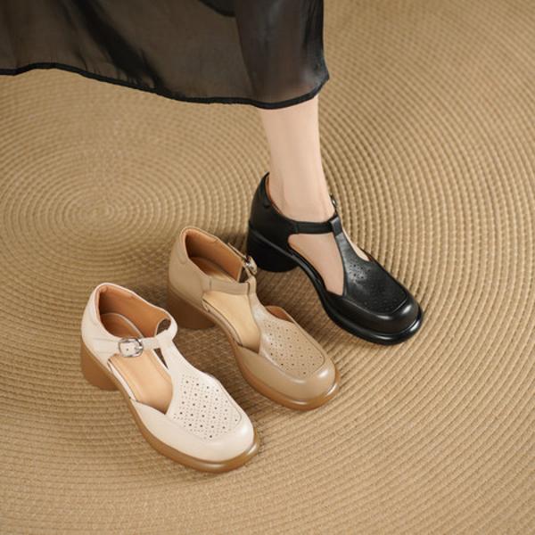 Handcrafted Luxury Leather Women's Shoes: Elegance in Every Detail(Edsl3271)