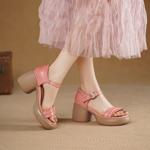 Handcrafted Luxury Leather Women's Shoes with Elegant Craftsmanship(Edsl3279)