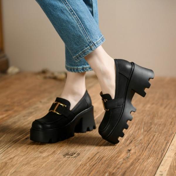 Luxury Handcrafted Genuine Leather Women's Shoes - Elegance in Every Stitch(Egupai88843)