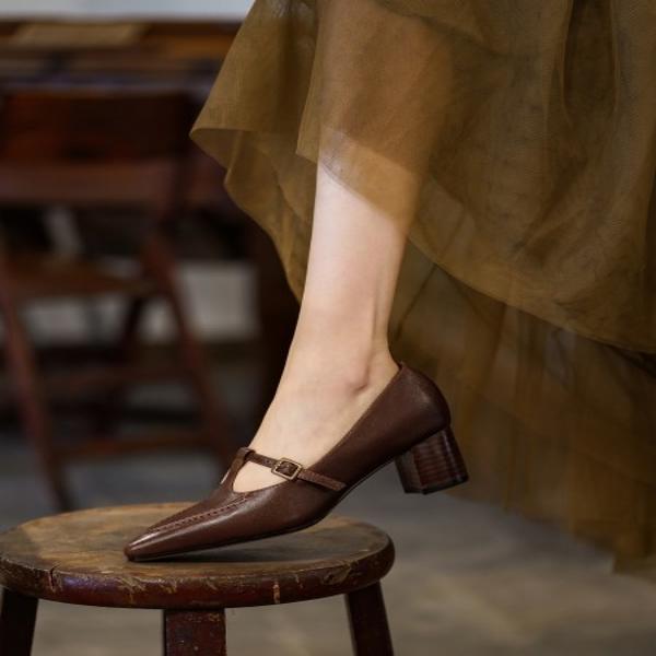 Handcrafted Genuine Leather Women's Shoes: A Blend of Elegance and Luxury(Egupai888162)