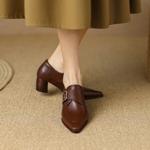 Handcrafted Genuine Leather Women's Shoes - Elegance Redefined(Egupai888349)