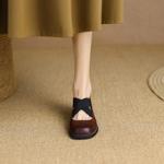 Exquisite Handcrafted Genuine Leather Women's Shoes for Timeless Elegance(Egupai888347)