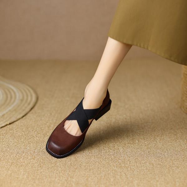 Exquisite Handcrafted Genuine Leather Women's Shoes for Timeless Elegance(Egupai888347)