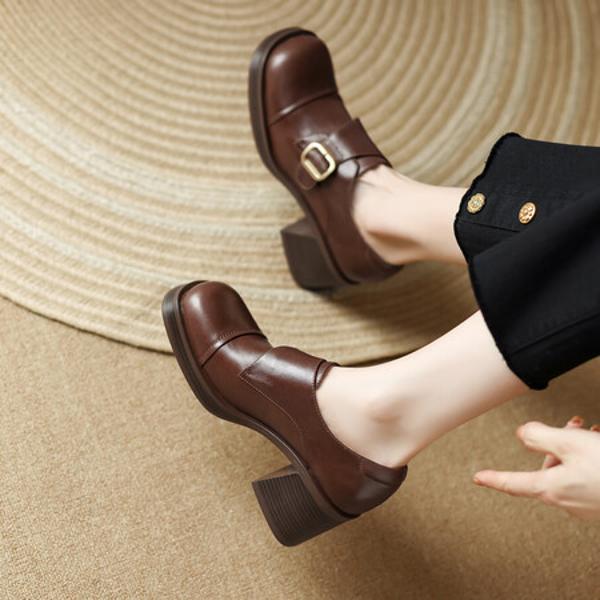 Handcrafted Luxury Leather Women's Shoes with Elegance(Egupai888432)