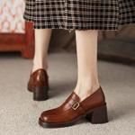 Handcrafted Luxury Genuine Leather Women's Shoes: Elegant Artistry(Egupai8882301)