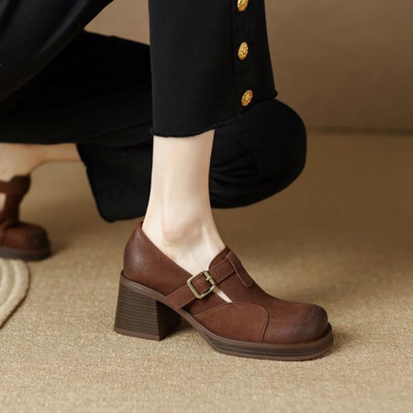 Handcrafted Luxury Leather Women's Shoes: Elegance in Every Detail(Egupai888430-1)