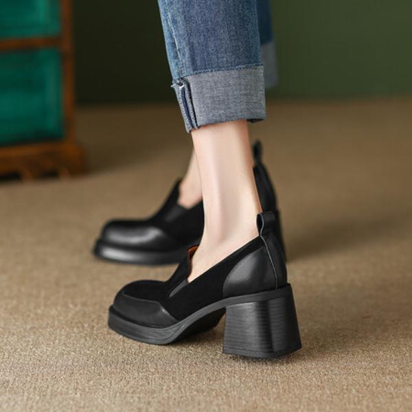 Luxurious Handcrafted Leather Women’s Shoes with Elegance(Egupai8882356)