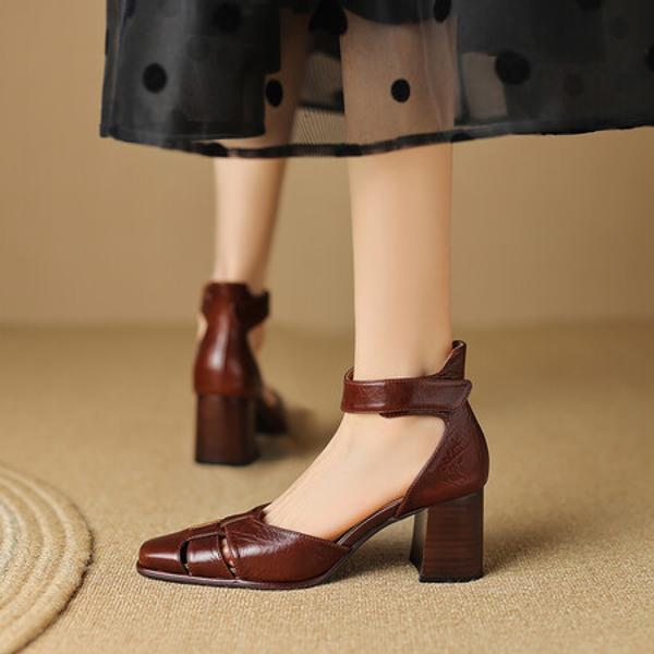 Handcrafted Luxury Leather Women's Shoes with Timeless Elegance(Egupai8882396)