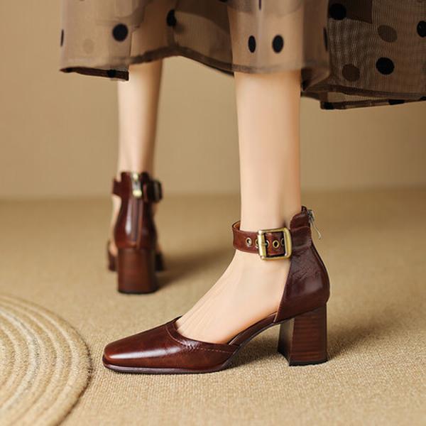 Handcrafted Genuine Leather Women's Shoes: Luxurious Elegance in Every Stitch(Egupai8882397)
