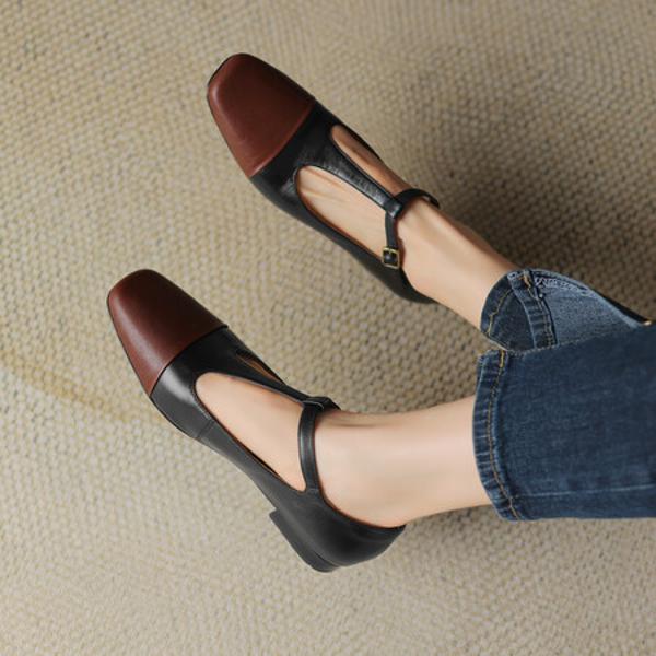 Elegant Handmade Genuine Leather Women's Shoes - Luxurious Craftsmanship(Egupai8882621)