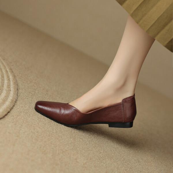 Elegant Handcrafted Genuine Leather Women's Shoes: A Luxurious Craftsmanship Experience(Egupai8882630)