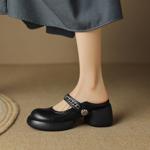 Elegant Handmade Genuine Leather Women's Shoes - Luxury Craftsmanship(Egupai8882658)