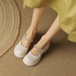 Elegant Handmade Genuine Leather Women's Shoes - Luxury Craftsmanship(Egupai8882658)