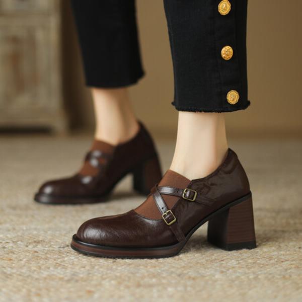 Luxurious Handcrafted Leather Shoes for Elegant Women(Egupai8882782)