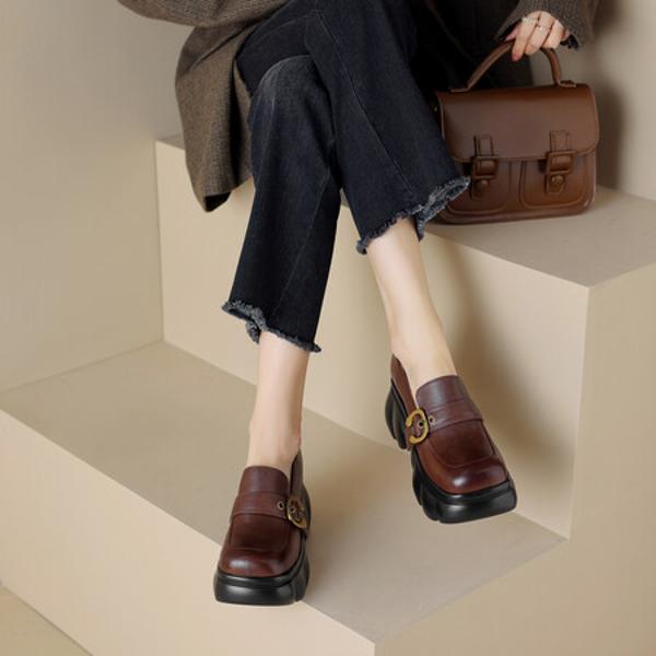 Luxurious Handmade Leather Women's Shoes: Craftsmanship Meets Elegance(Egupai8882798)