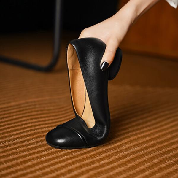 Handcrafted Genuine Leather Women's Shoes: A Luxurious Elegance in Every Stitch(Egupai8883003)