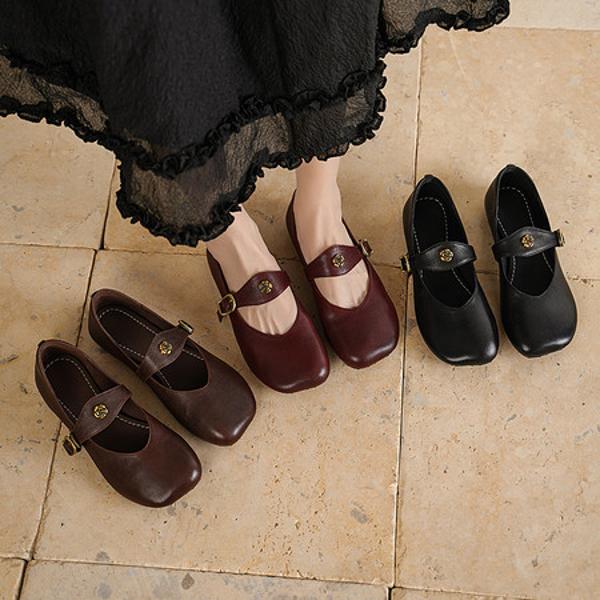 Handcrafted Luxury Leather Women's Shoes with Elegance(Egupai8883389)