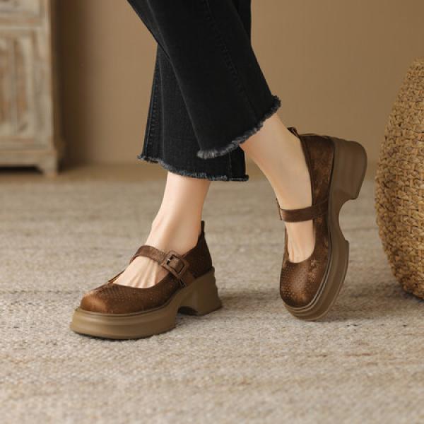 Elegant Handmade Leather Women’s Shoes - Luxurious Craftsmanship(Eoct20161002M530-26)