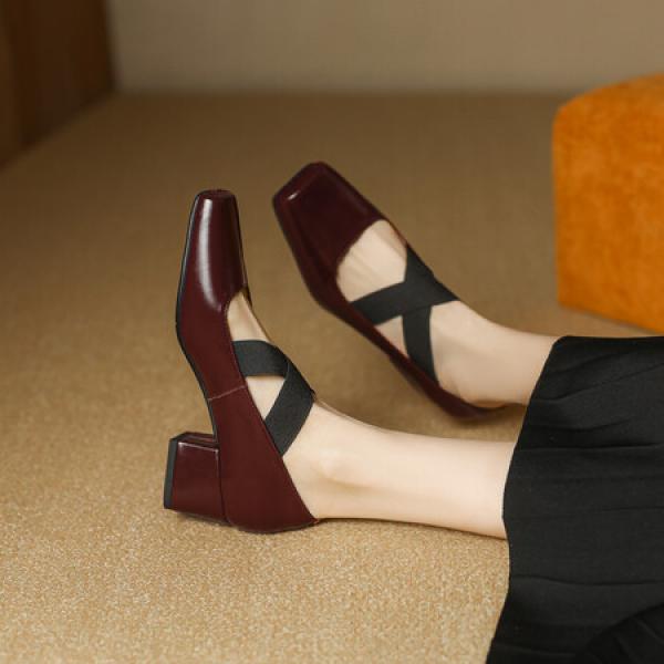 Elegant Handcrafted Leather Women’s Shoes - Luxurious Quality(Eqijiayi2409)