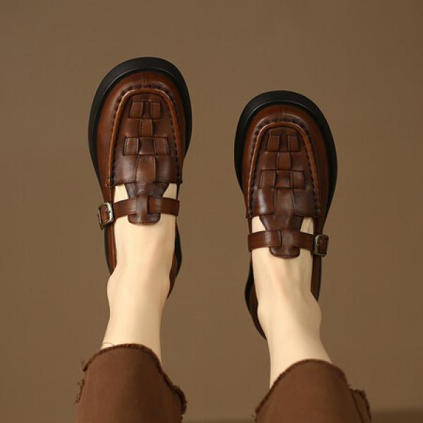 Handcrafted Luxury Genuine Leather Women's Shoes, Elegant Craftsmanship(Etrj220T1203)