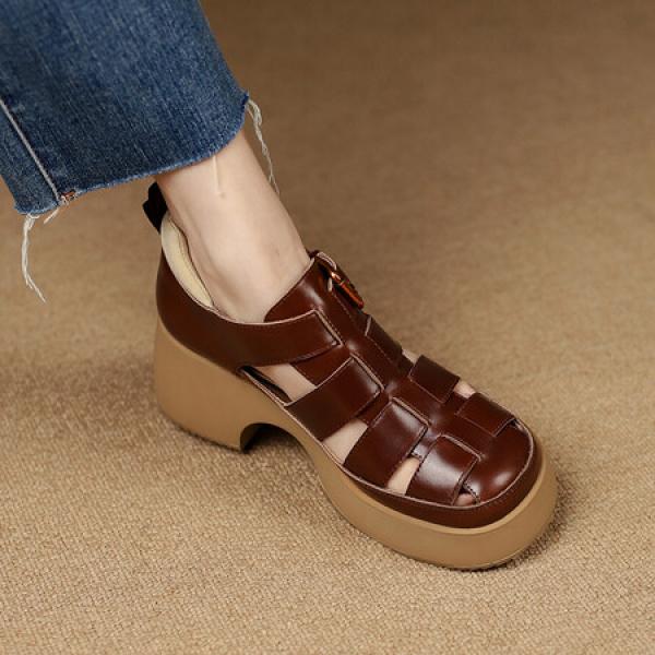 Elegant Luxury Handmade Leather Women's Shoes(Etrj220A3521)