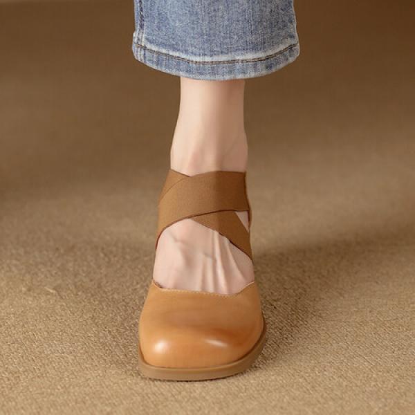 Elegant Handmade Leather Women's Shoes - Luxury Craftsmanship(Etrj220A3585)